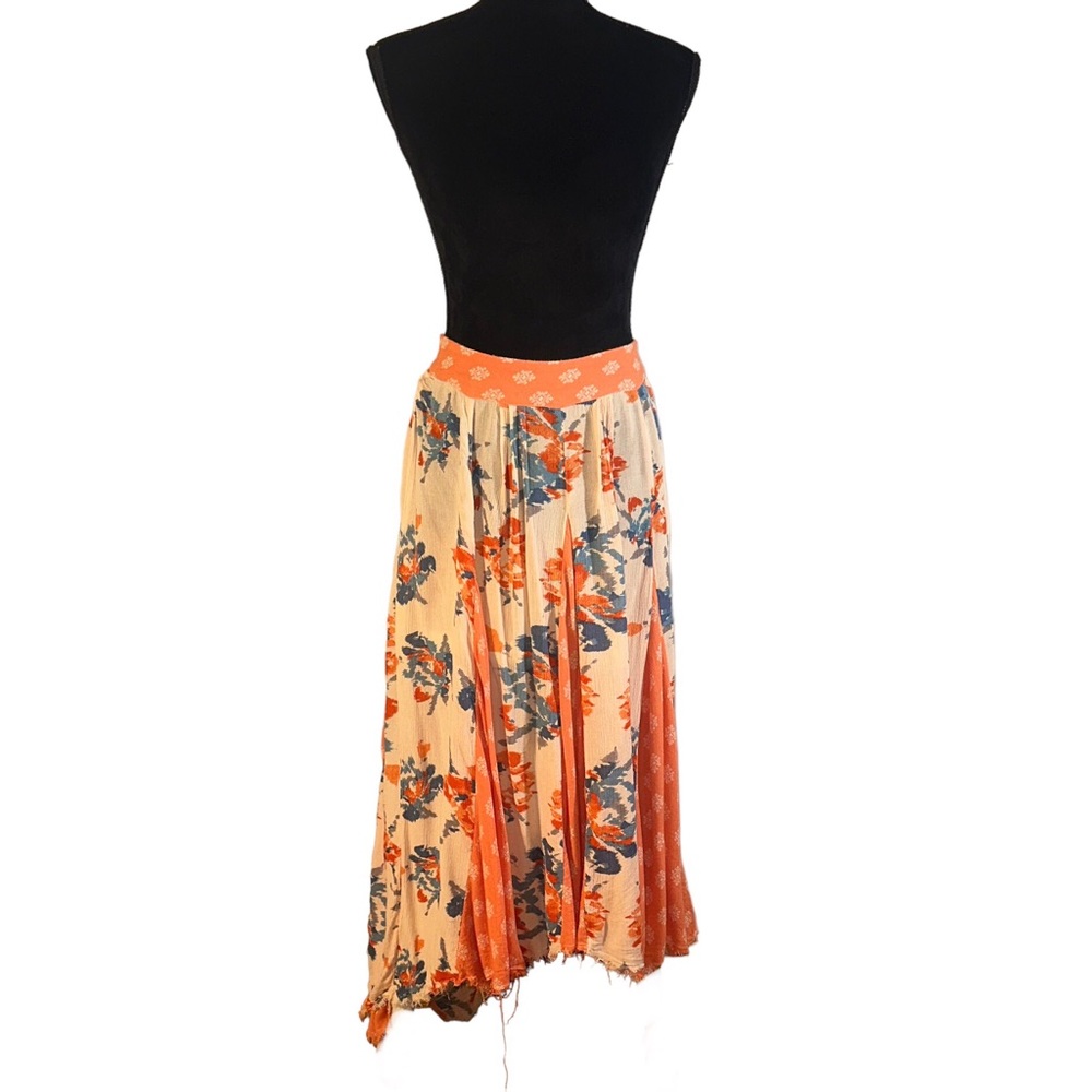 Free People Skirt Small Honeysuckle Hilo Show You Off Raw Hem Paneled Boho